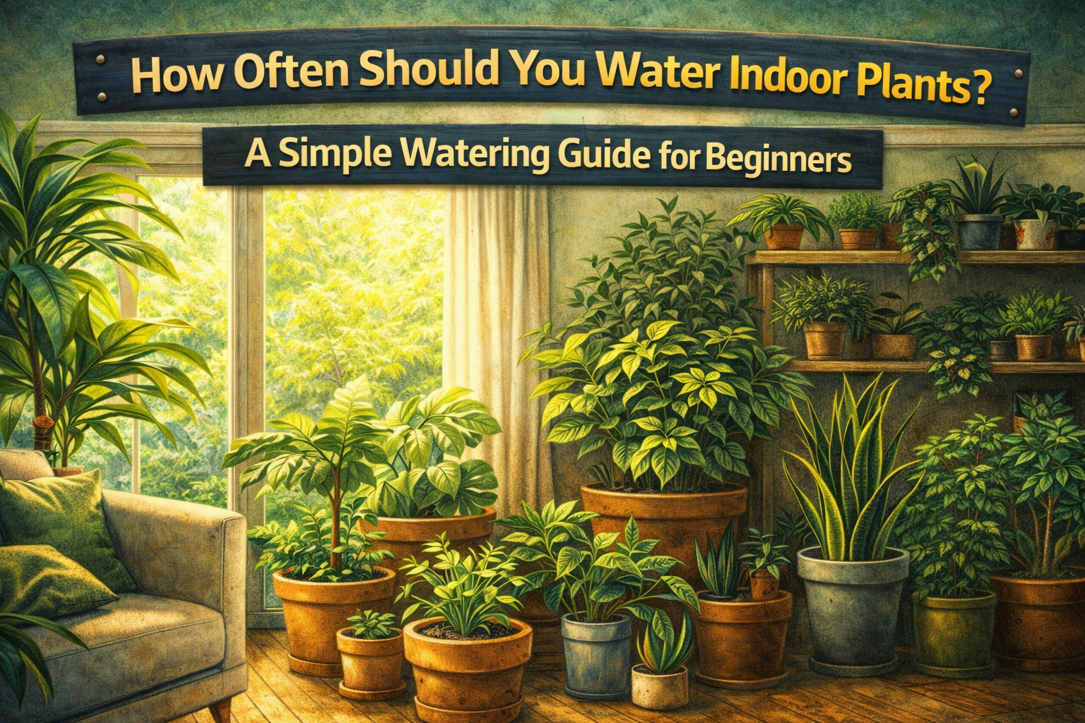 How often should you water indoor plants at home – beginner watering guide